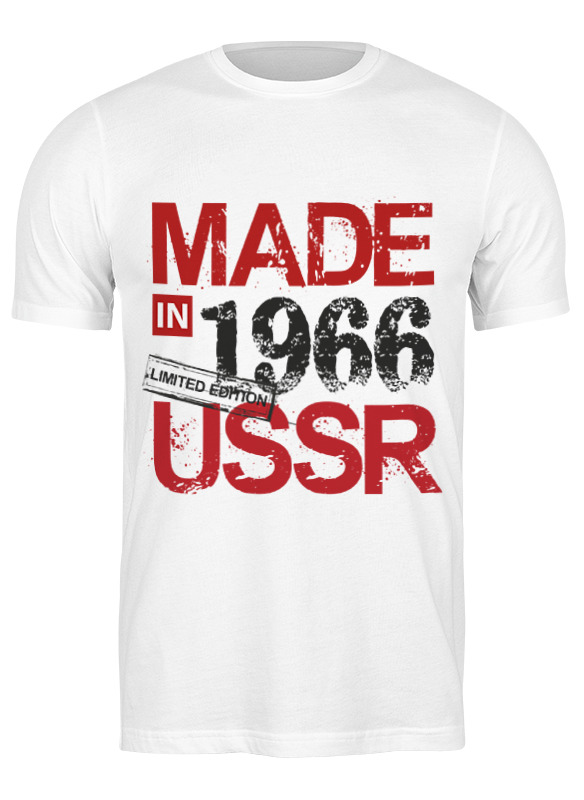 

Футболка мужская Printio Made in ussr 1966 белая L, Белый, Made in ussr 1966