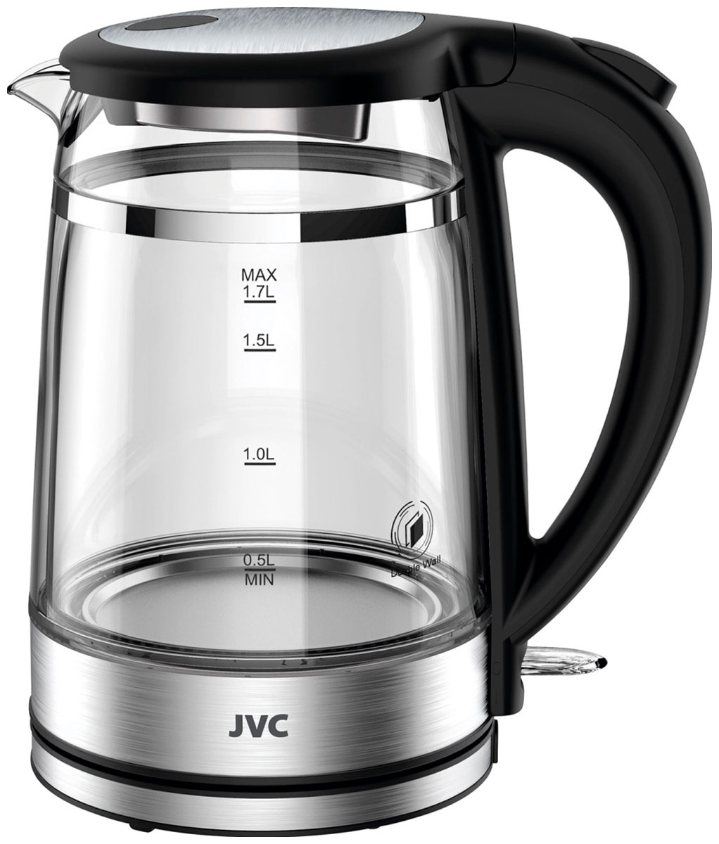 Чайник электрический JVC JK-KE1815 1.7 л прозрачный, серебристый, черный shimano ротор диск торм shimano rt em300 180мм c lock серебристый