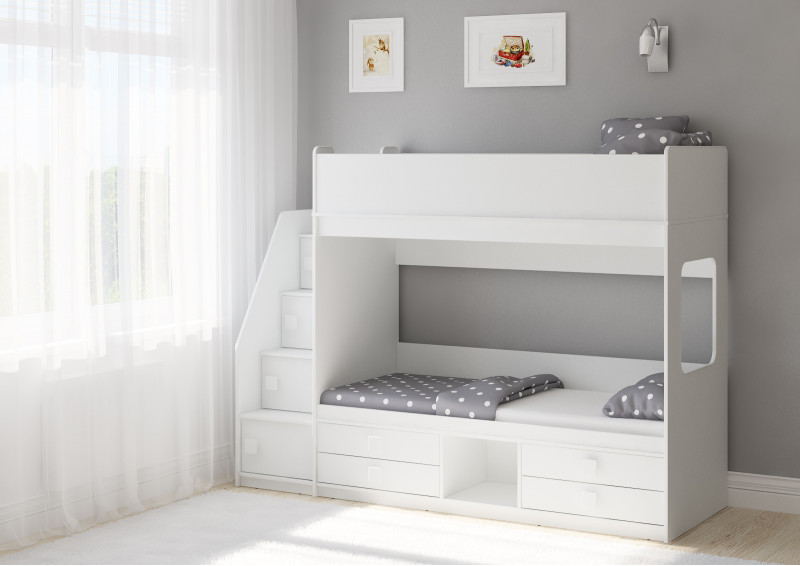 

Двухъярусная кровать Легенда D606.3 белый 175х75