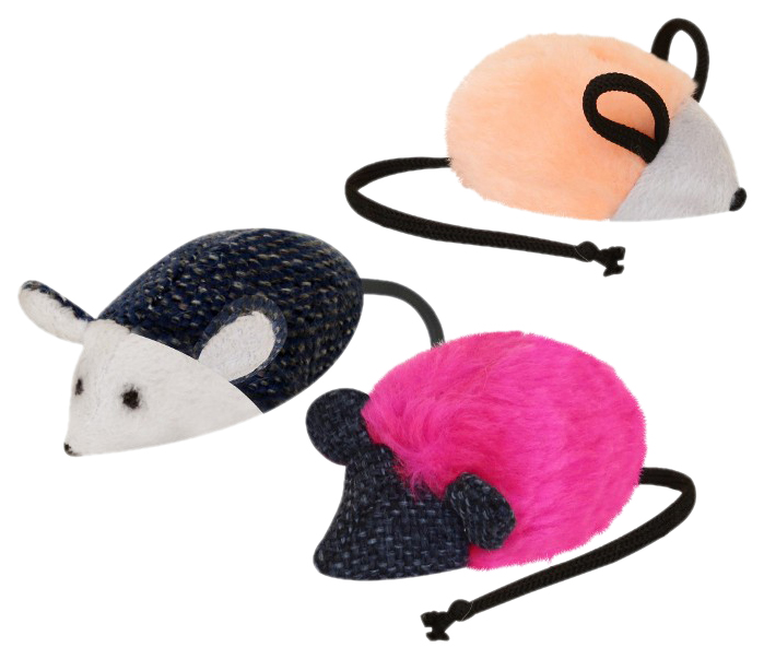 Набор игрушек Zooexpress Мышь из искусственного меха с кошачьей мятой, 10 шт 5 см