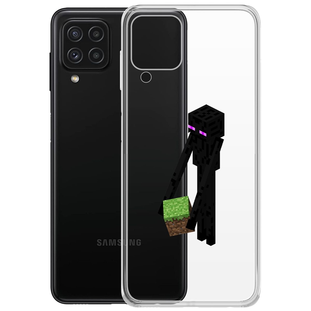Чехол-накладка Krutoff Clear Case Эндермен для Samsung Galaxy A22/M22 (A225/M225)