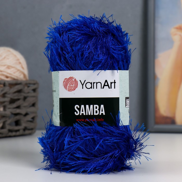 

Пряжа Samba 100% полиэстер 150м/100гр (2032 василек), Синий