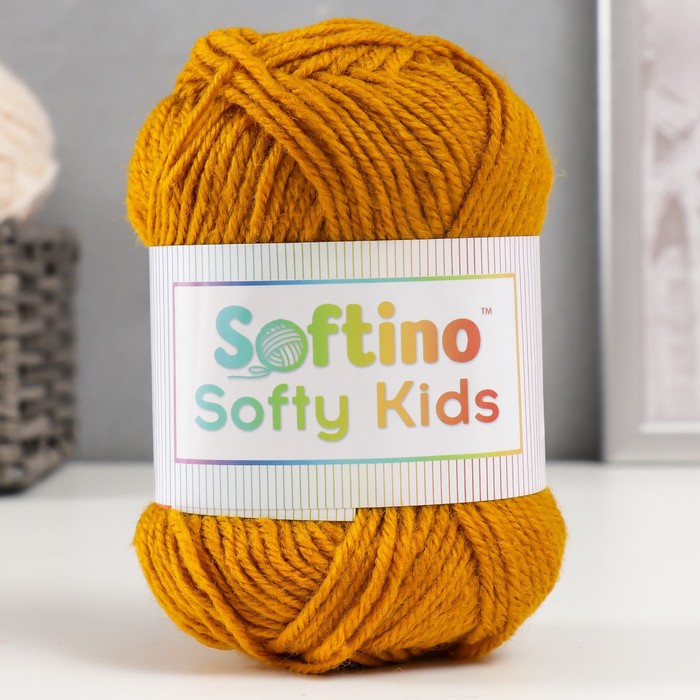 Пряжа 100% акрил Softy Kids 90м ±5м 50 гр цвет 55 янтарный