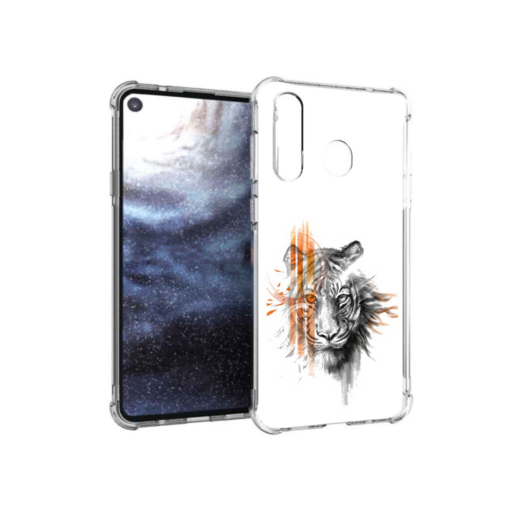 

Чехол MyPads Tocco для Samsung Galaxy A8s огненный тигр (PT124633.501.526), Прозрачный, Tocco