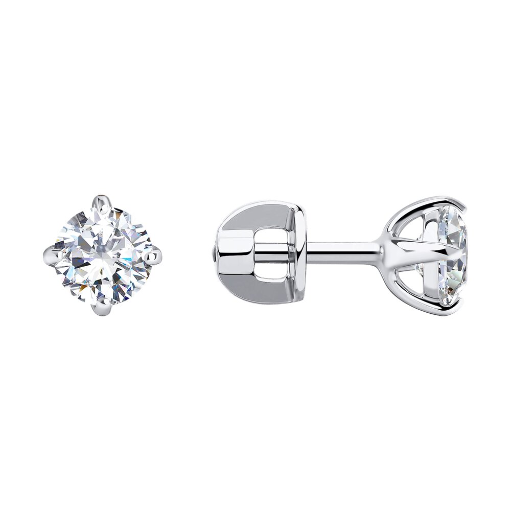 

Серьги из белого золота SOKOLOV 029842-3, фианит, 029842-3