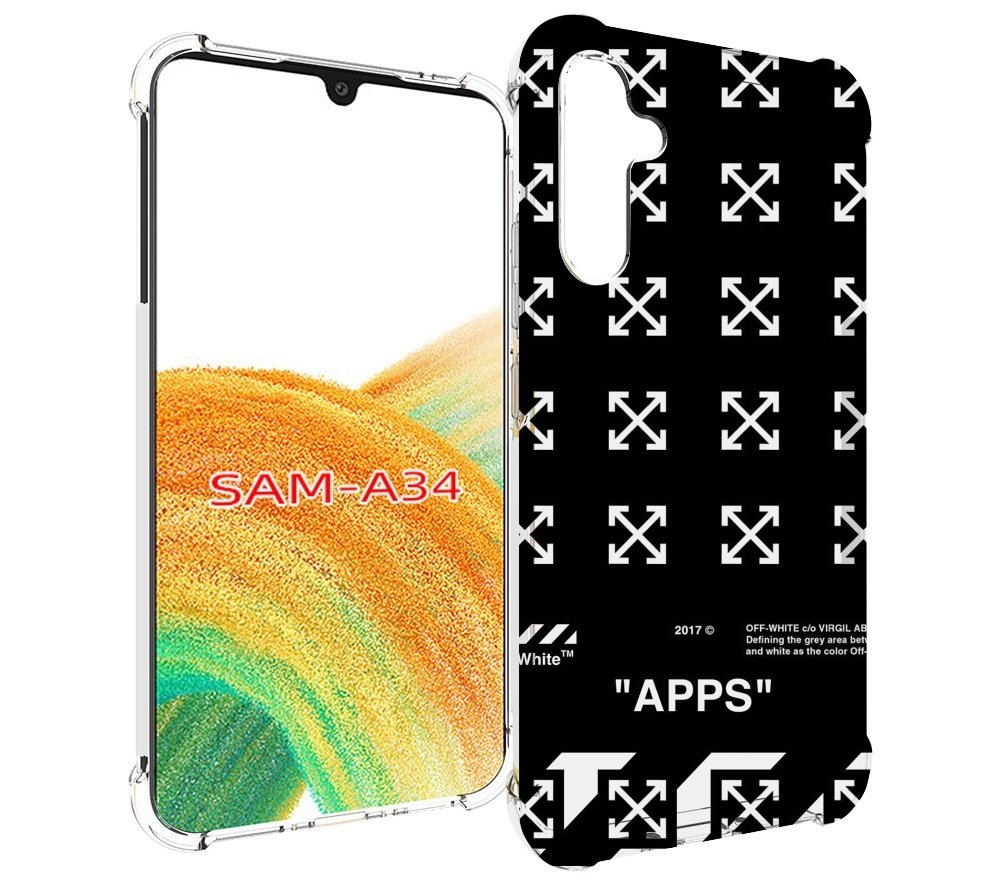

Чехол MyPads оф-вайт-значки для Samsung Galaxy A34, Tocco