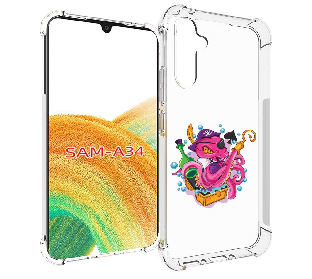 

Чехол MyPads осьминог пират детский для Samsung Galaxy A34, Tocco