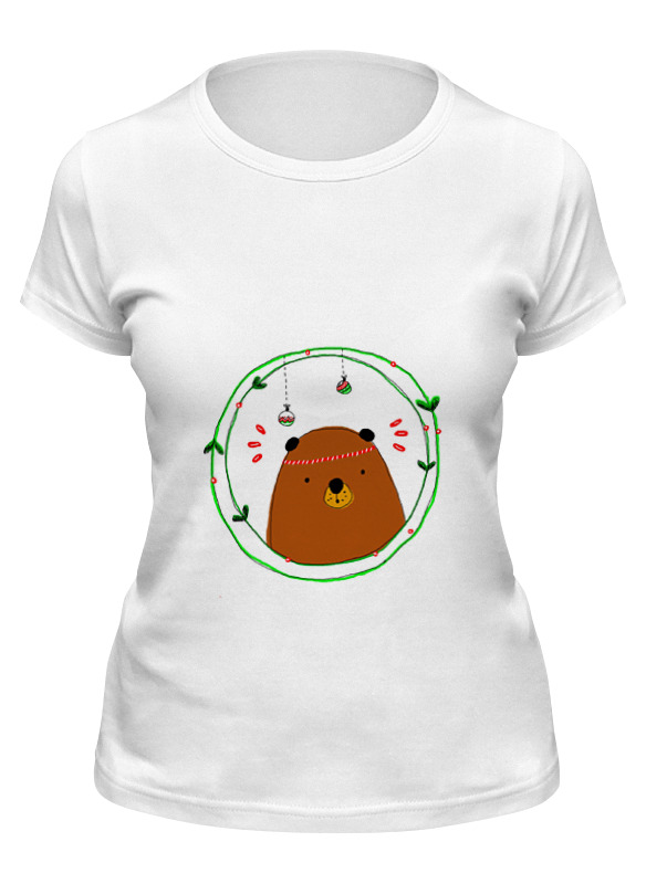 

Футболка женская Printio Mishka белая L, Белый, Mishka