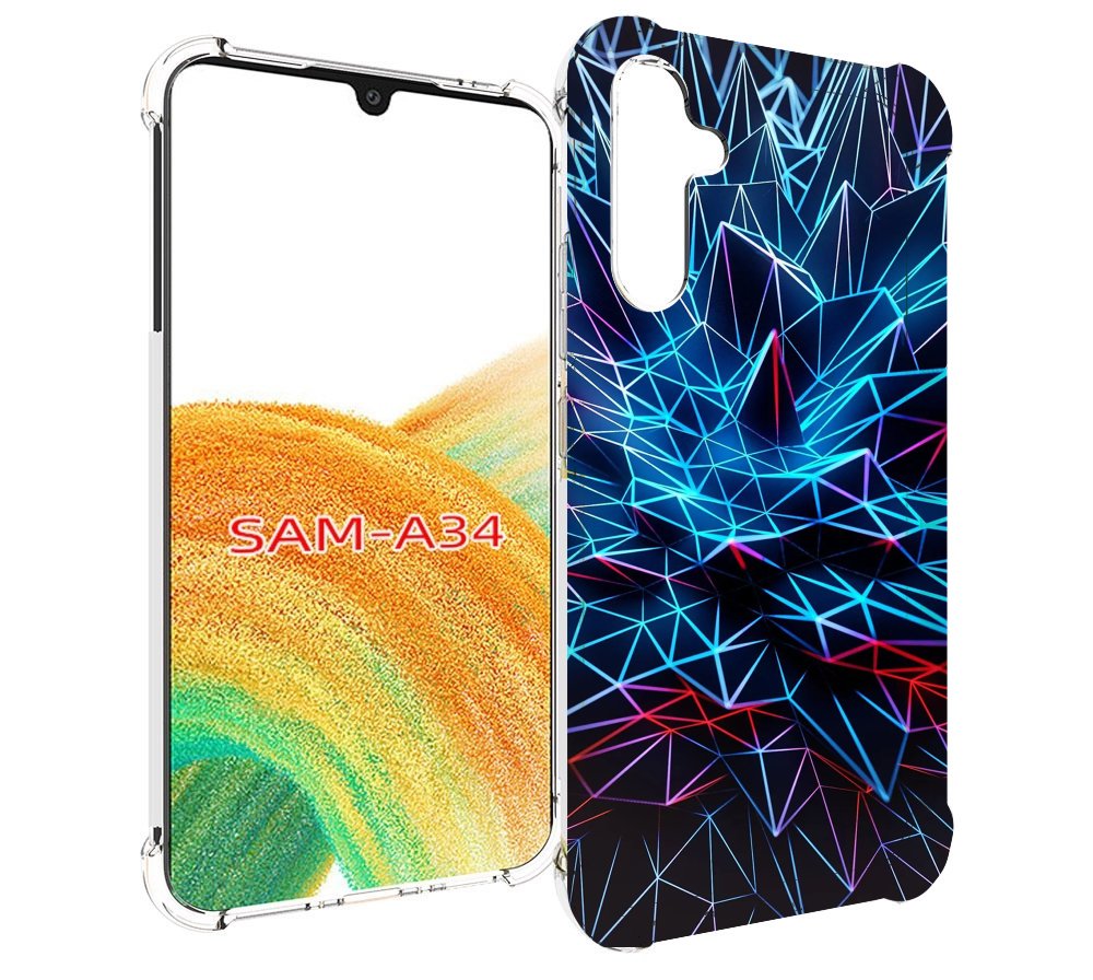

Чехол MyPads неоновая-абстракция для Samsung Galaxy A34, Tocco