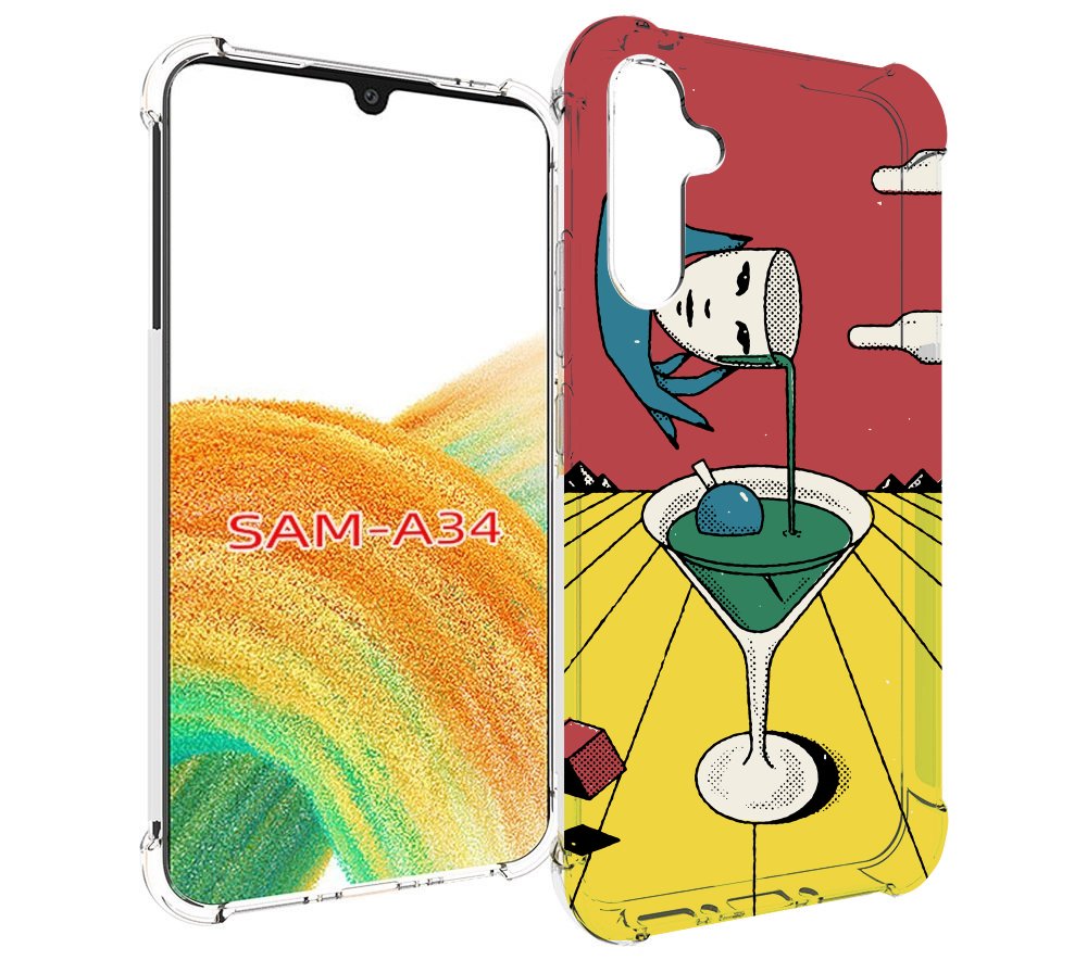 

Чехол MyPads необычный напиток для Samsung Galaxy A34, Tocco