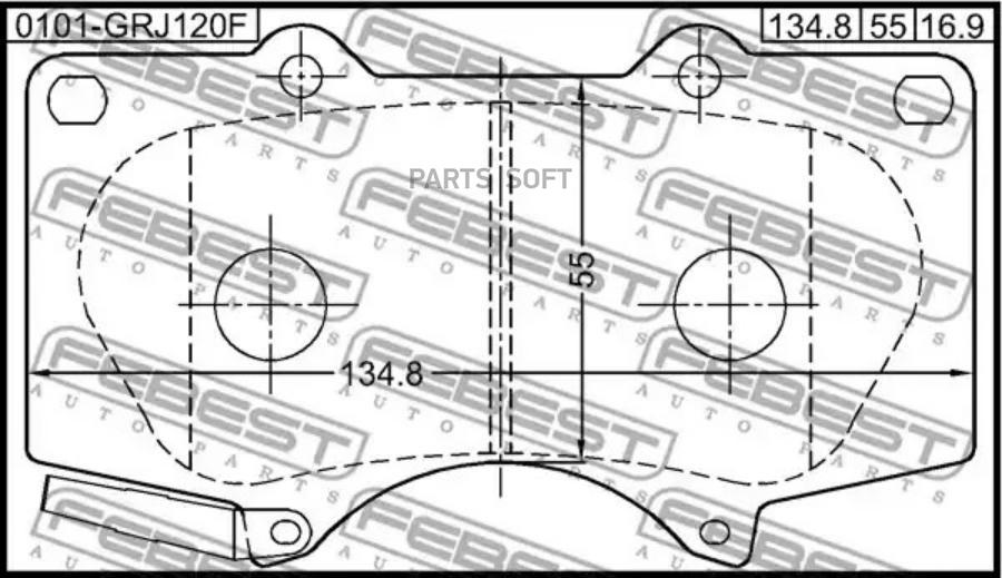 

Тормозные колодки FEBEST передние дисковые 0101GRJ120F