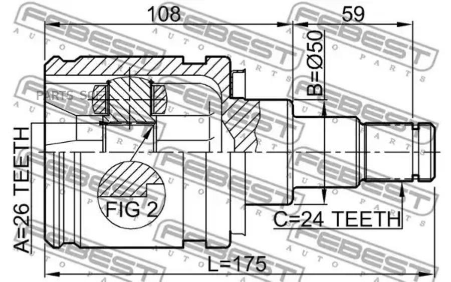 

ШРУС внутр.TOYOTA CAMRY ACV3 /MCV3 2001-2006