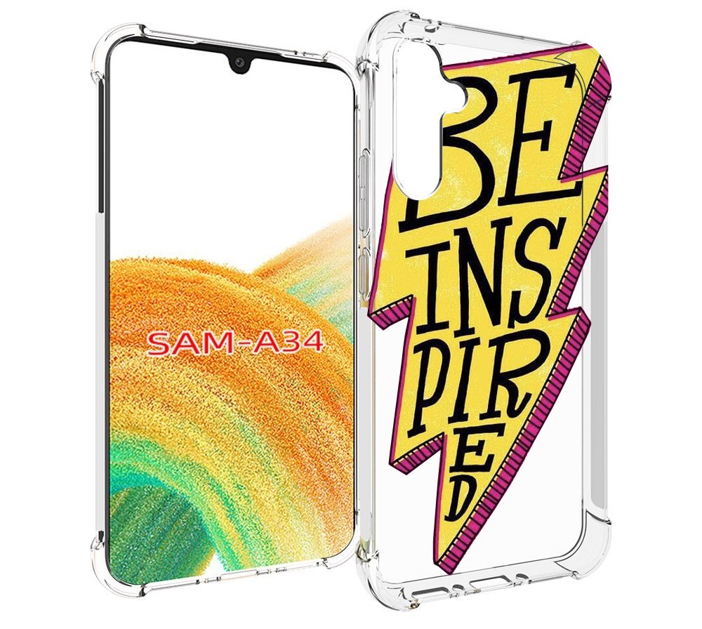 

Чехол MyPads надпись в желтой молнии для Samsung Galaxy A34, Tocco