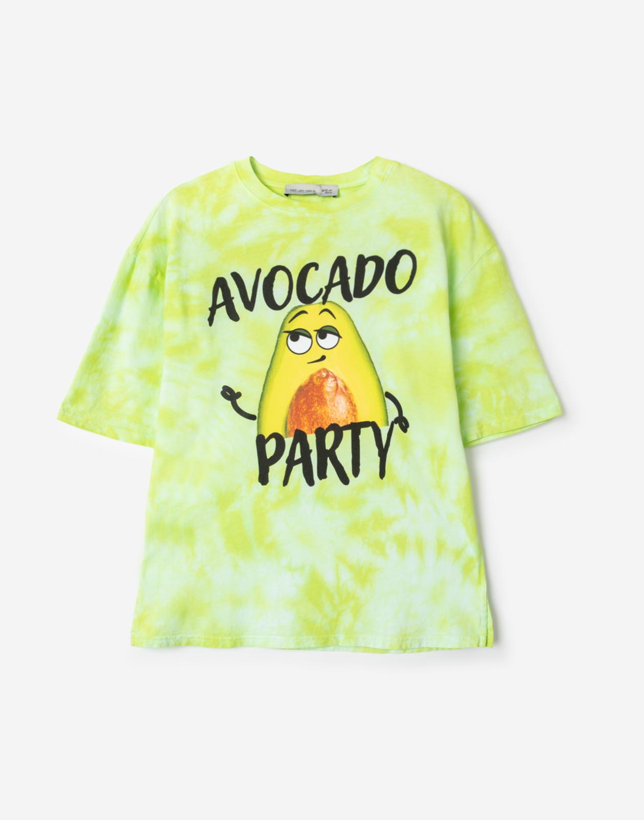 Зелёная футболка superoversize с принтом Avocado party для девочки 8-10л/134-140