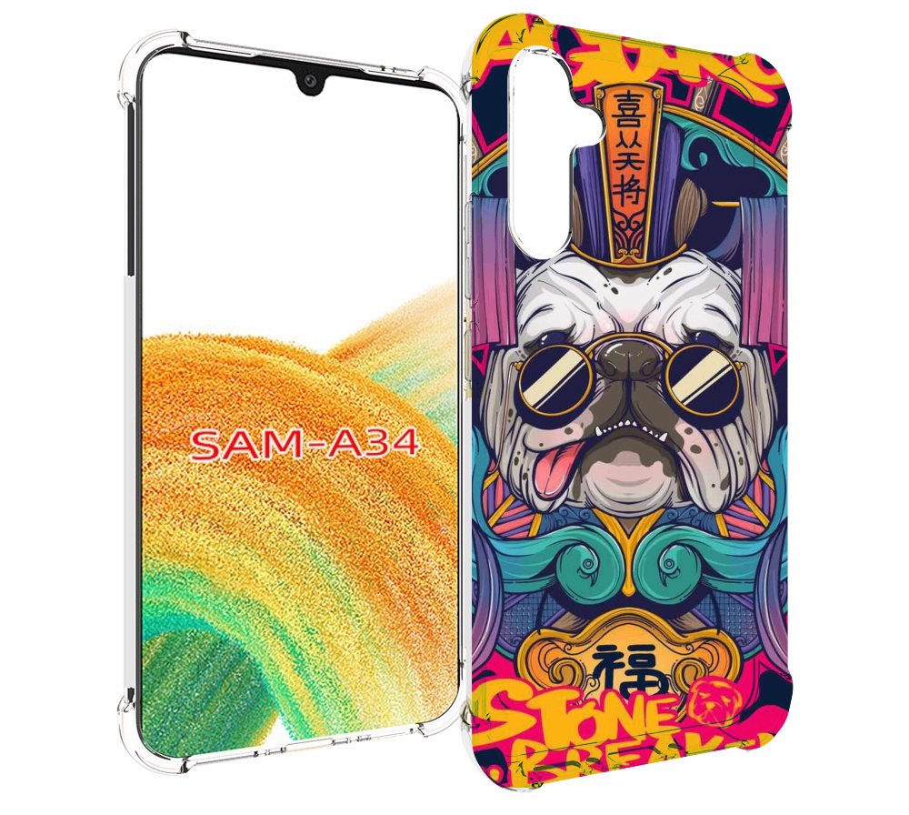 

Чехол MyPads мопс агро яркая для Samsung Galaxy A34, Tocco