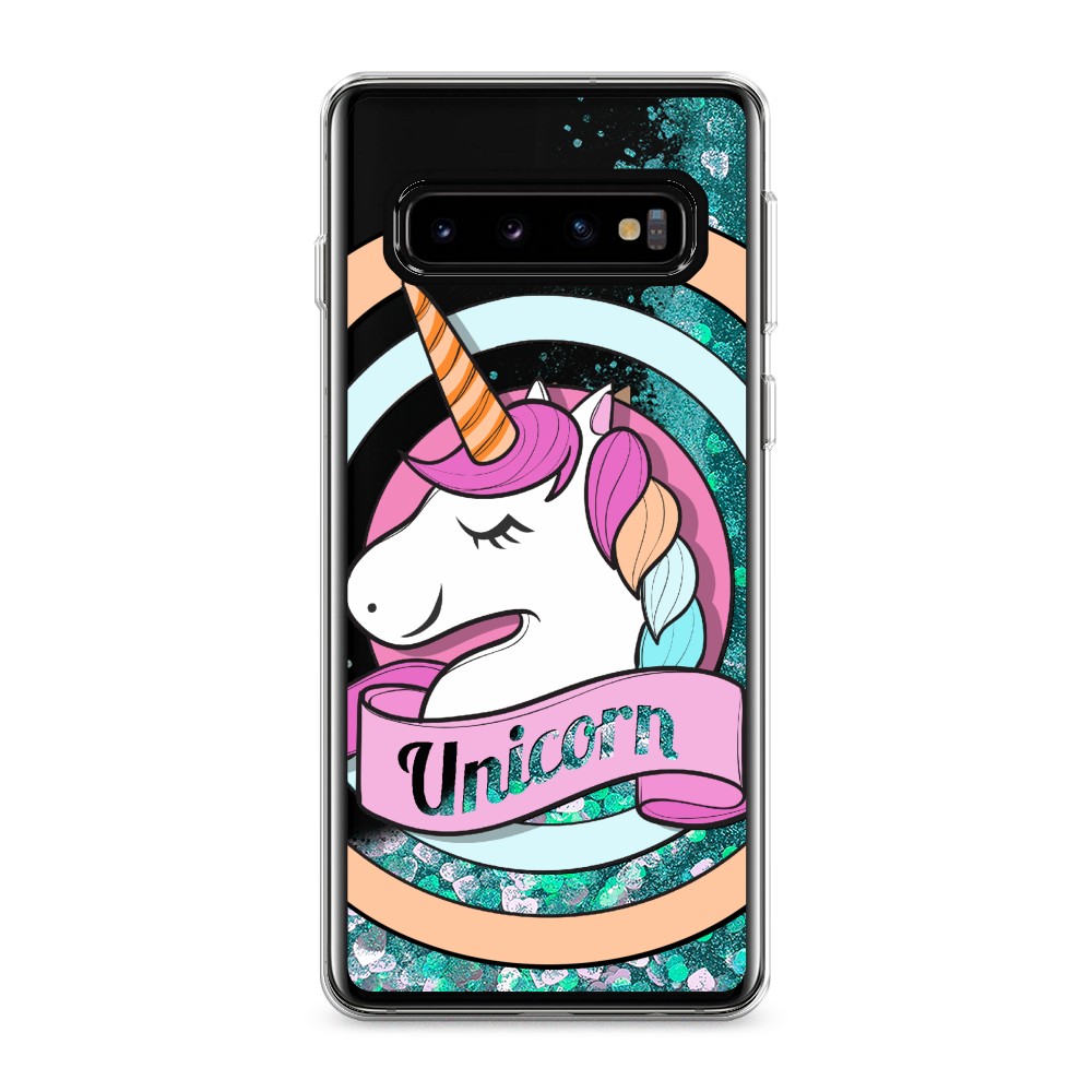 

Жидкий чехол с блестками "Unicorn зефирный" на Samsung Galaxy S10, 27095-1