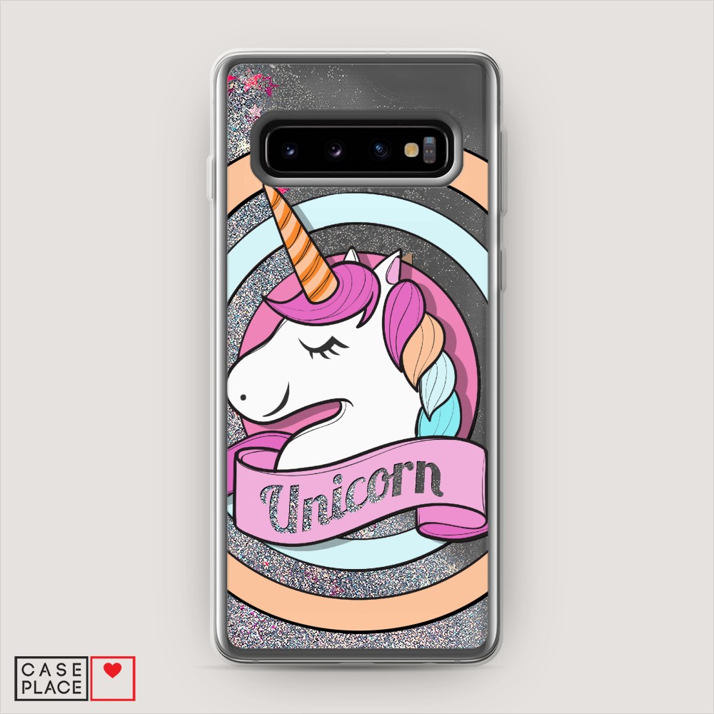 

Жидкий чехол с блестками "Unicorn зефирный" на Samsung Galaxy S10, 27091-1