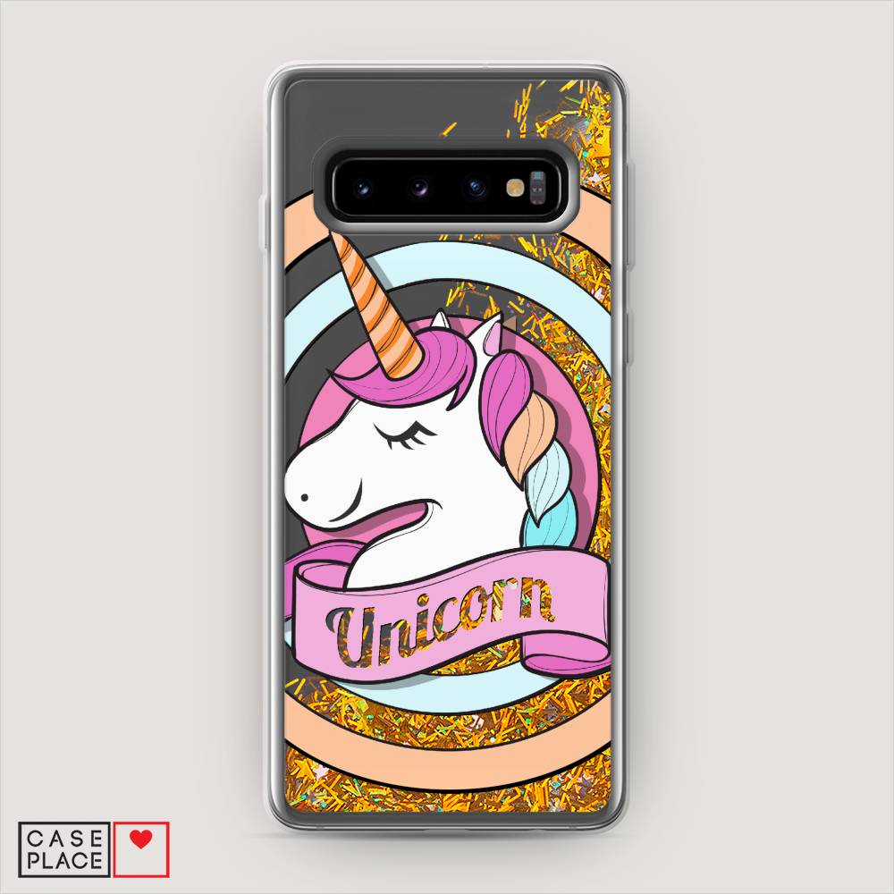 

Жидкий чехол с блестками "Unicorn зефирный" на Samsung Galaxy S10, 27090-1