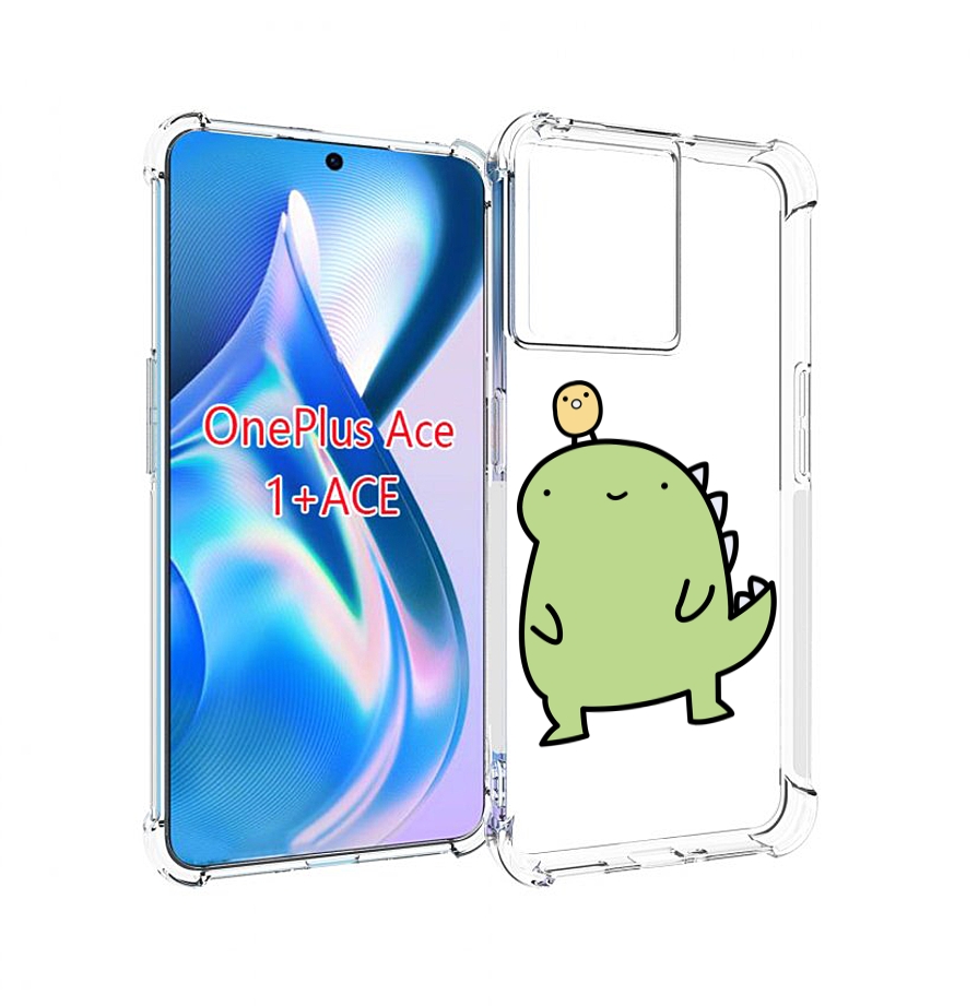 

Чехол MyPads зеленый-динозаврик детский для OnePlus Ace, Прозрачный, Tocco