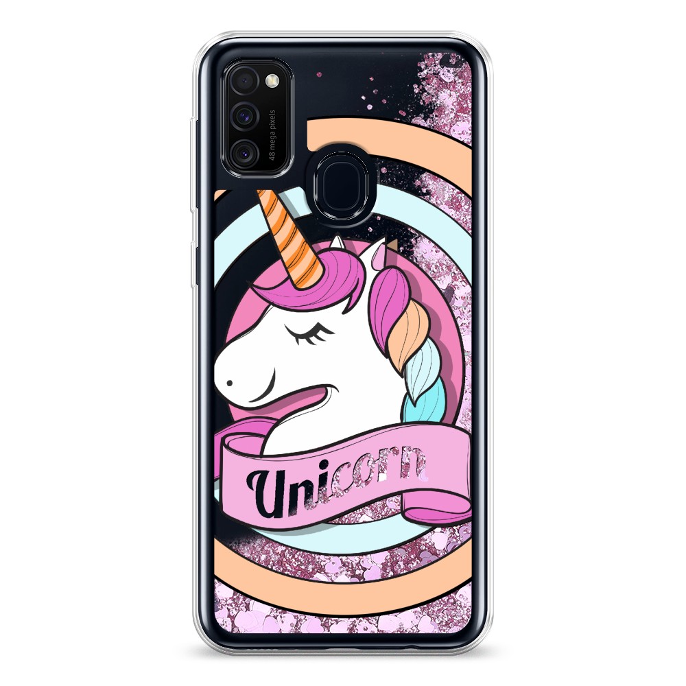 

Жидкий чехол с блестками "Unicorn зефирный" на Samsung Galaxy M21, 29794-1