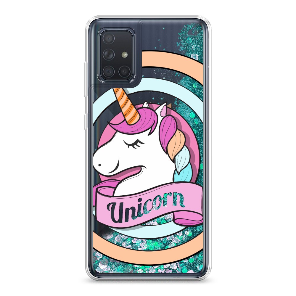 

Жидкий чехол с блестками "Unicorn зефирный" на Samsung Galaxy A71, 29095-1