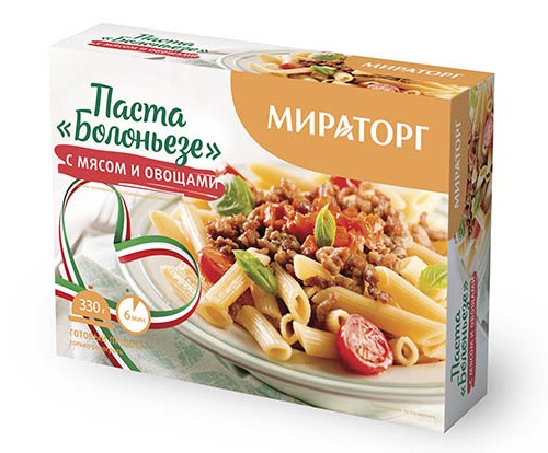 Паста Мираторг Болоньезе с мясом и овощами замороженная 330 г