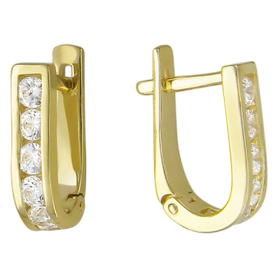 

Серьги из желтого золота с фианитом Эстет 01С134829, 01С134829
