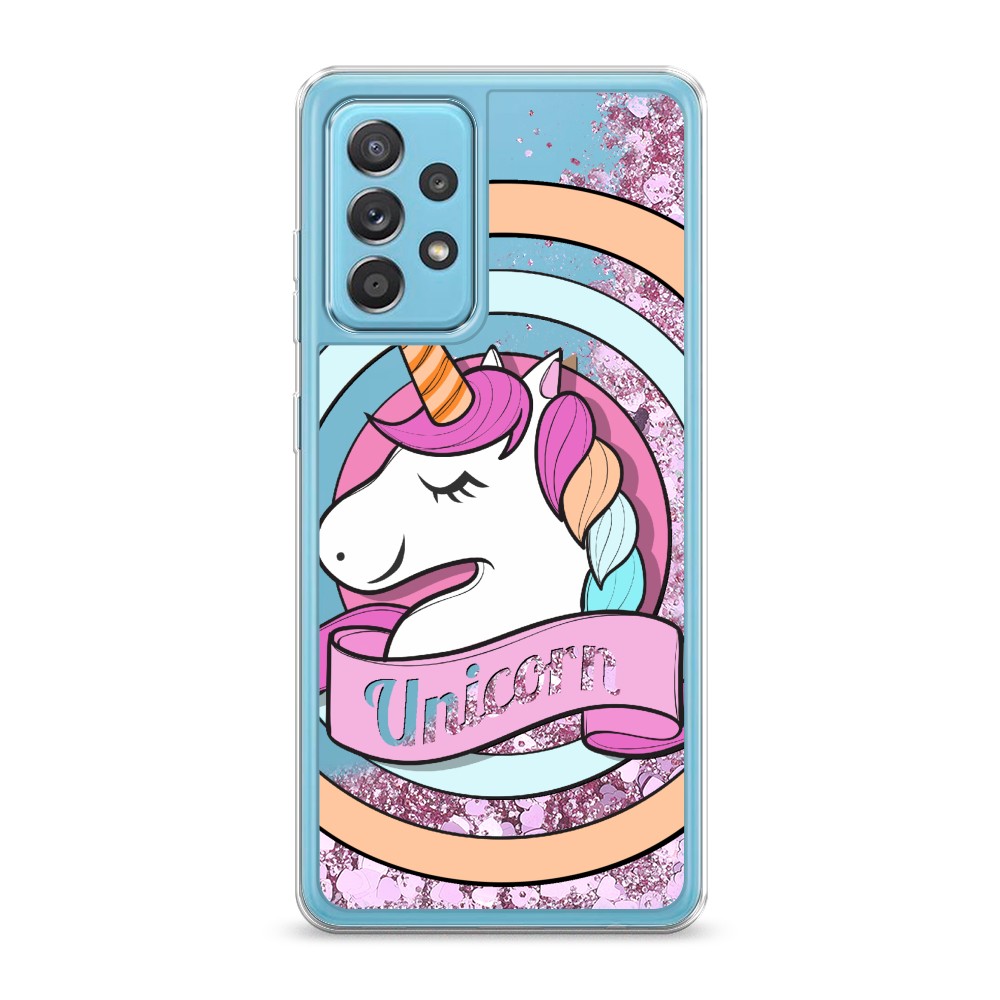 

Жидкий чехол с блестками "Unicorn зефирный" на Samsung Galaxy A52