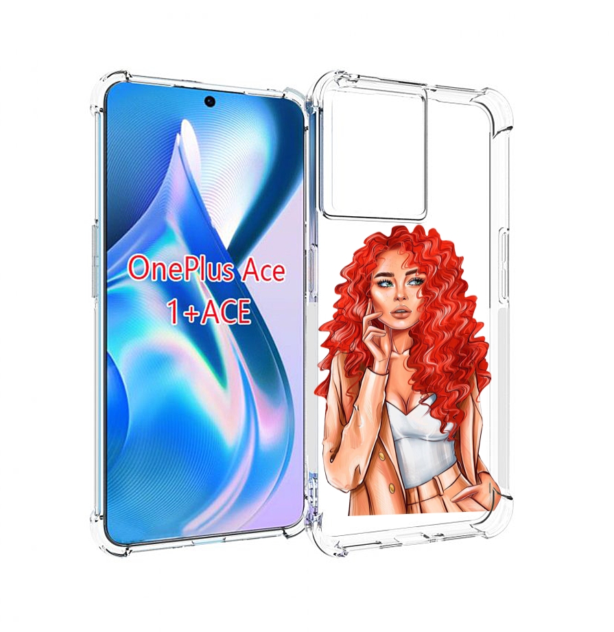 

Чехол MyPads девушка-с-яркими-волосами женский для OnePlus Ace, Прозрачный, Tocco