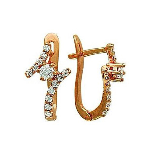 

Серьги из красного золота с бриллиантом Эстет 01С613473, 01С613473