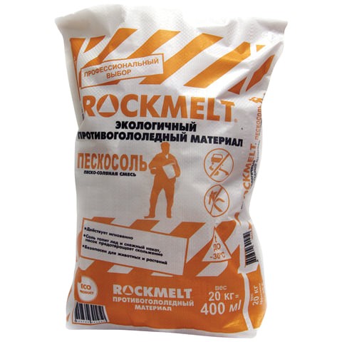 Противогололедный реагент Rockmelt Пескосоль 20 кг