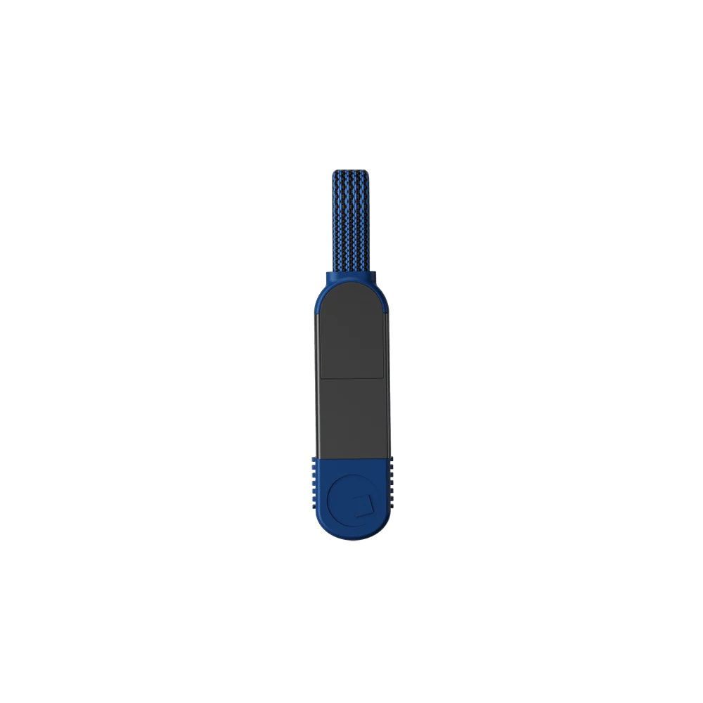 Кабель Micro-USB/Lightning/USB Type-C Rolling Square 0.14 м синий, черный