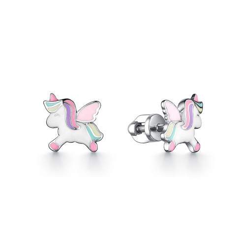 

Серьги пусеты из серебра DEWI KIDS 901061779, эмаль, 901061779