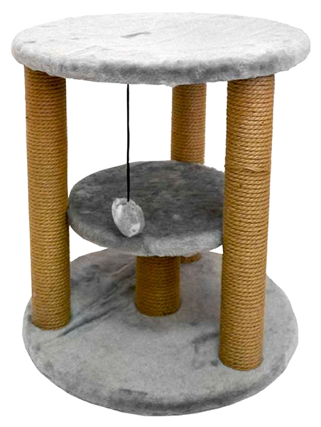 фото Комплекс zooexpress круглый с гамаком, меховой однотонный для кошек 50х50х55 см,