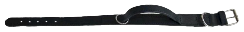фото Ошейник zooexpress двухслойный с ручкой черный для собак 50 мм х70 см
