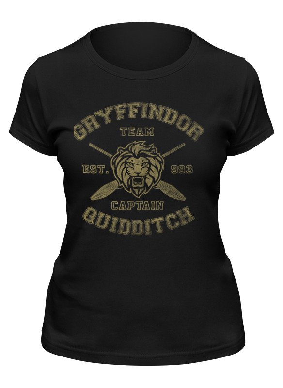 

Футболка женская Printio Gryffindor quidditch team черная L, Gryffindor quidditch team