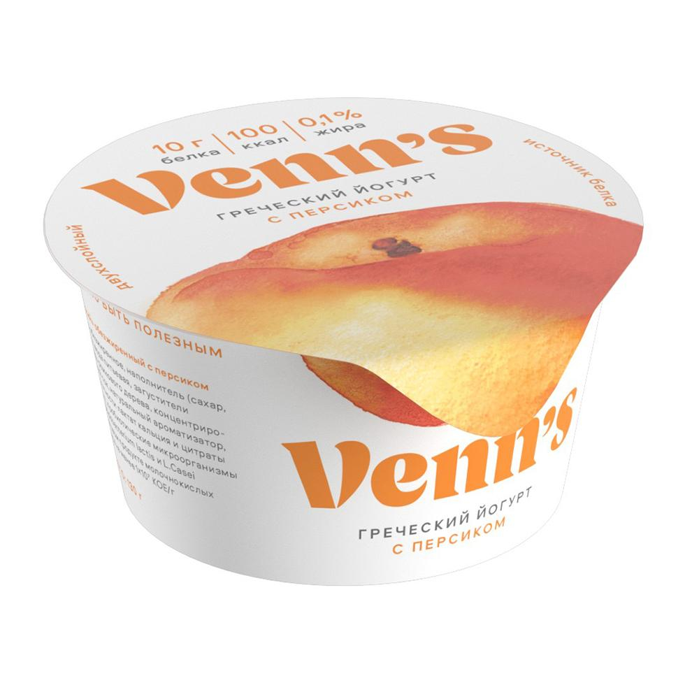 

Йогурт Venn's Греческий обезжиренный с персиком 0,1% БЗМЖ 130 г
