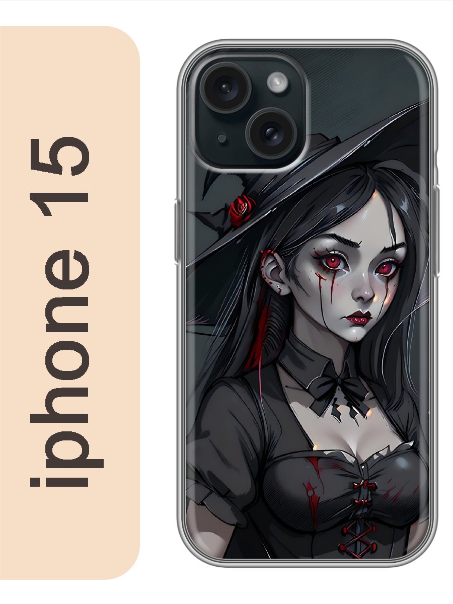 

Чехол на Apple Iphone 15 Ведьма аниме 958, Прозрачный, Iph15anim