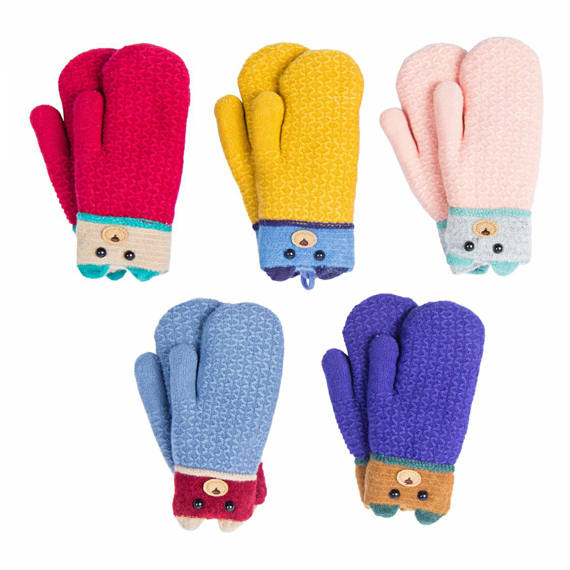 фото Варежки детские s.gloves, разноцветный, р. 14