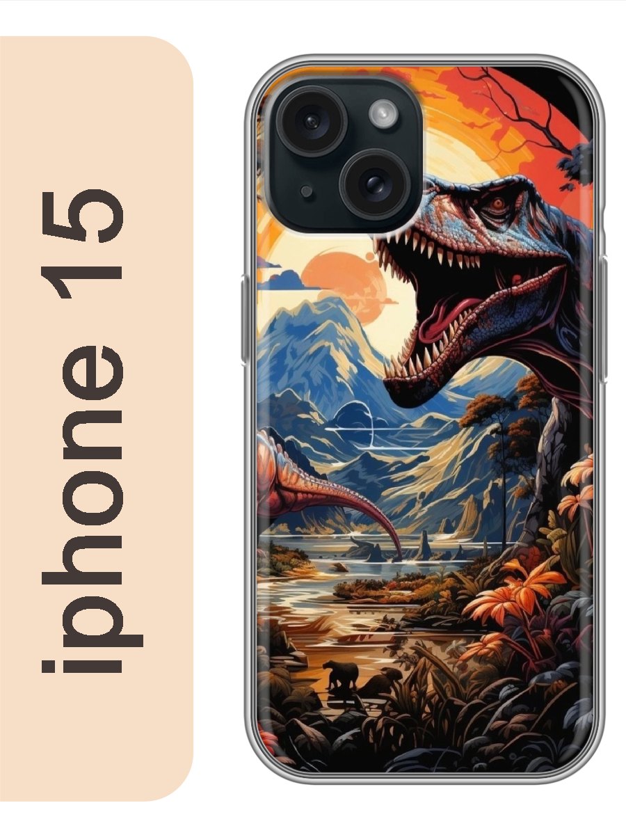 

Чехол на Apple Iphone 15 Динозавр 956, Прозрачный, Iph15dino