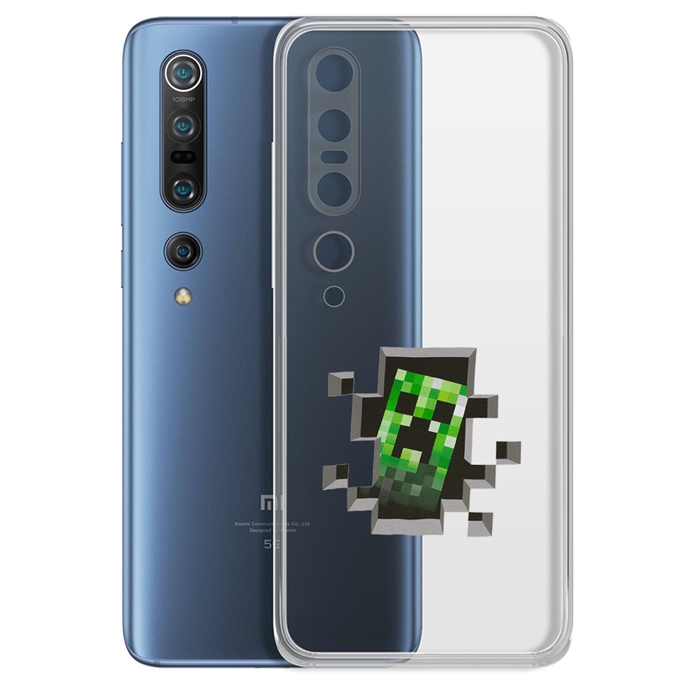 Чехол-накладка Krutoff Крипер для Xiaomi Mi 10/Mi 10 Pro