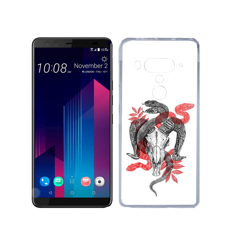 

Чехол MyPads Tocco для HTC U12+ змея в черепе рисунок, Прозрачный, Tocco
