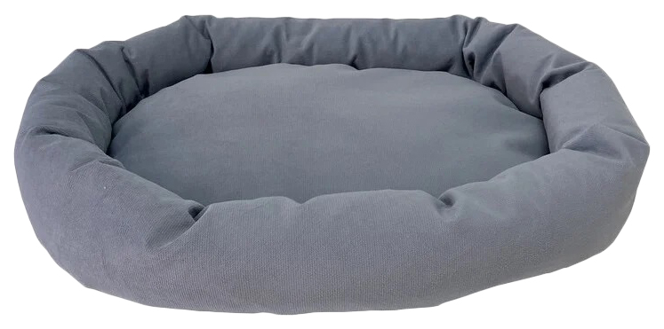 Лежак Homepet Микровелюр Silver круглый серый для животных 60 х45 х10 см