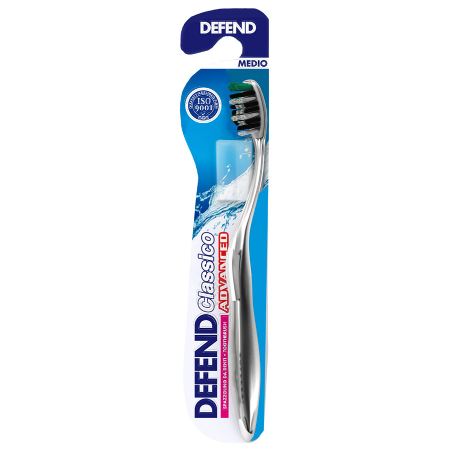 Щётка зубная Defend Spazzolino Advanced Classico Medio щётка зубная defend spazzolino plack control complete protection duro