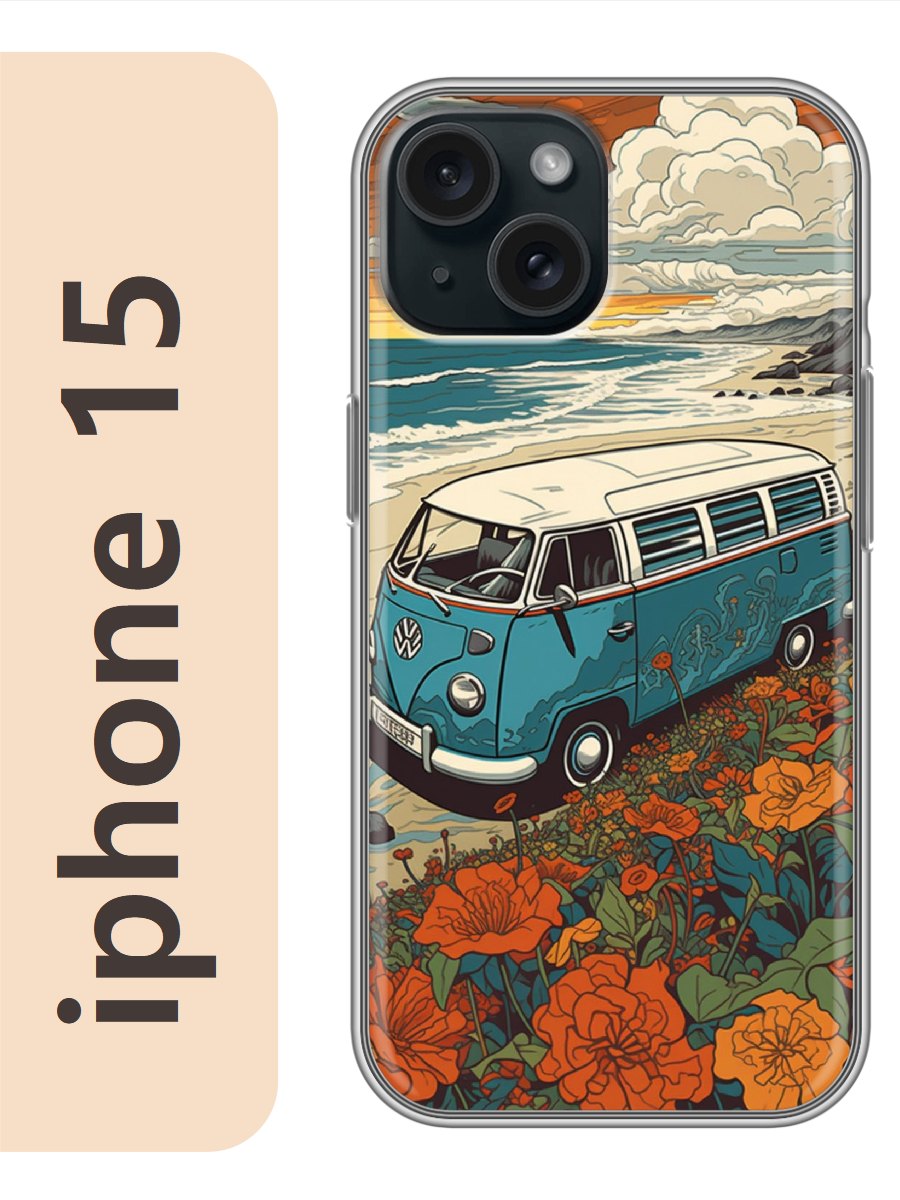 

Чехол на Apple Iphone 15 автобус ретро 920, Прозрачный, Iph15rzne