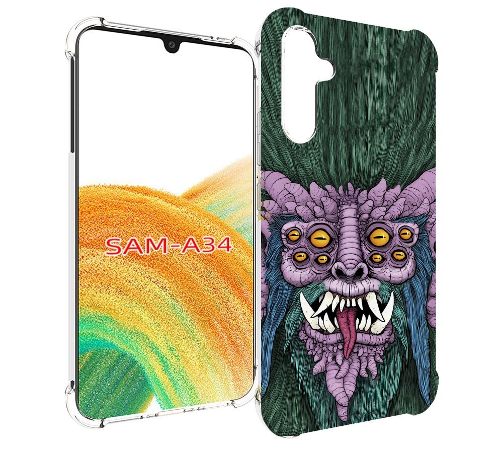 

Чехол MyPads многоглазый черт для Samsung Galaxy A34, Tocco
