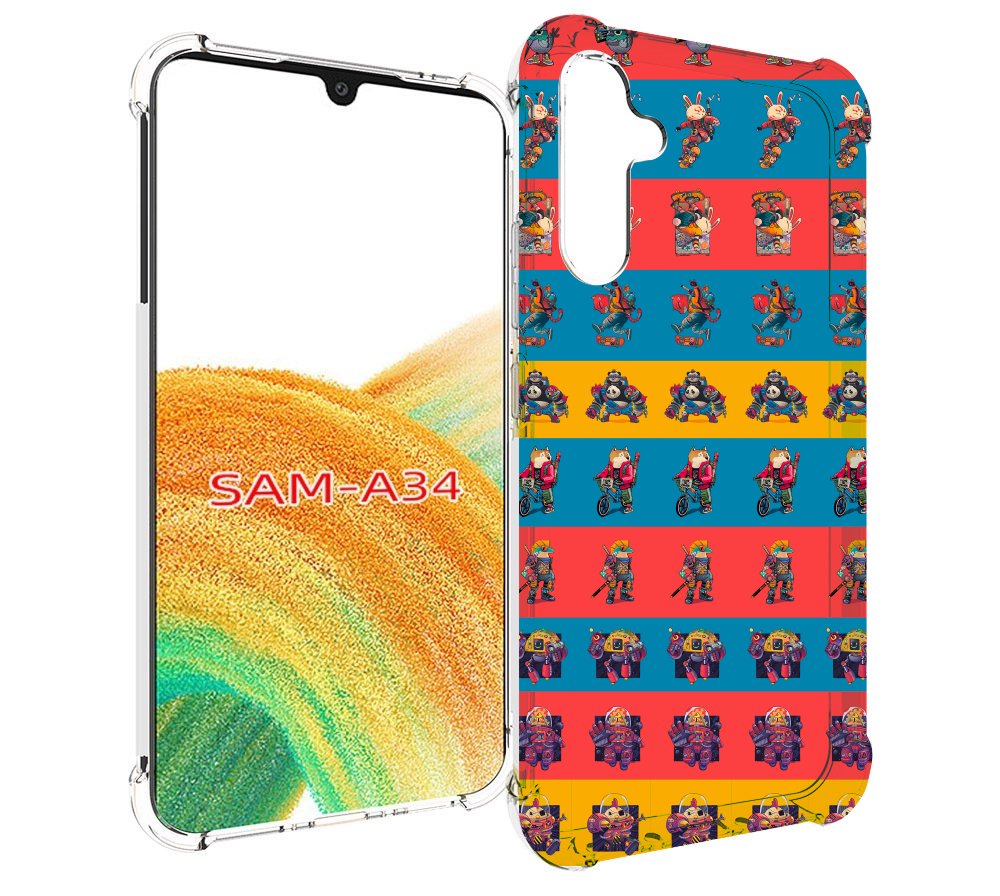 

Чехол MyPads много стикеров для Samsung Galaxy A34, Tocco