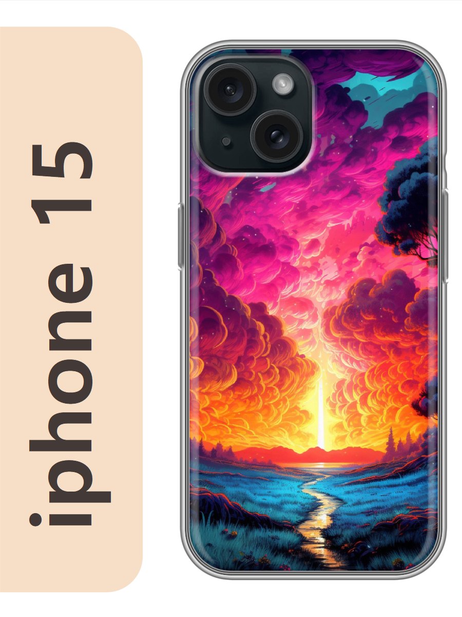 

Чехол на Apple Iphone 15 природа 906, Прозрачный, Iph15rzne