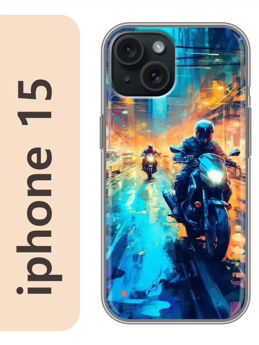 

Чехол на Apple Iphone 15 мотоциклисты 904, Прозрачный, Iph15rzne