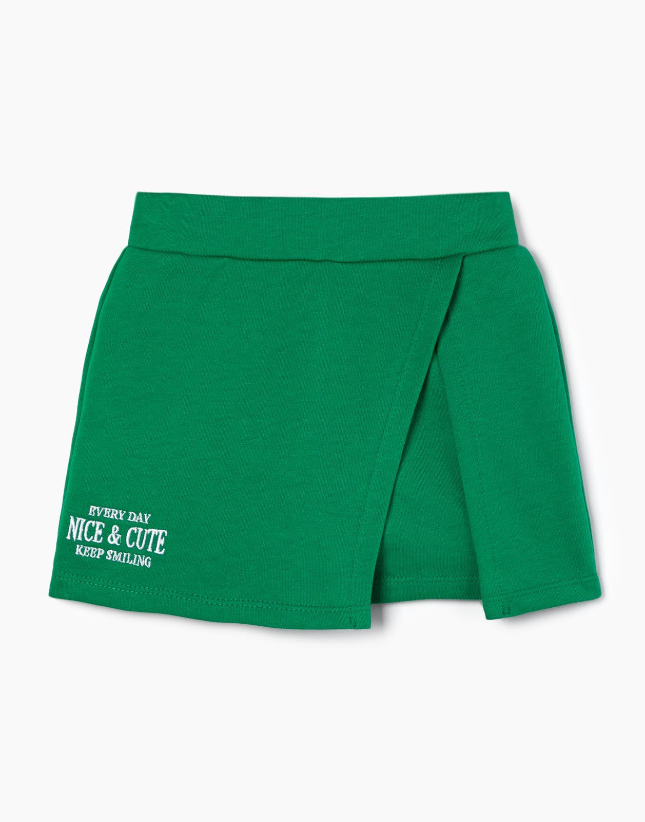 Зелёная спортивная юбка-шорты для девочки р.104